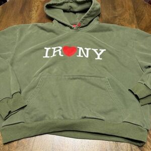 Fugazi Hoodie Green IRONY NY Sweatshirt Pullover Heavyweight Large